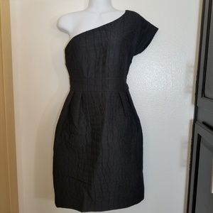 MOSCHINO cocktail party black one shoulder dress